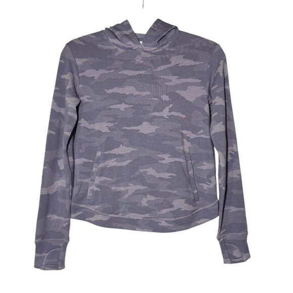 Athleta Girl Camouflage Printed Hoodie Purple Size Large / 12 Soft Comfy Camo - Picture 1 of 7